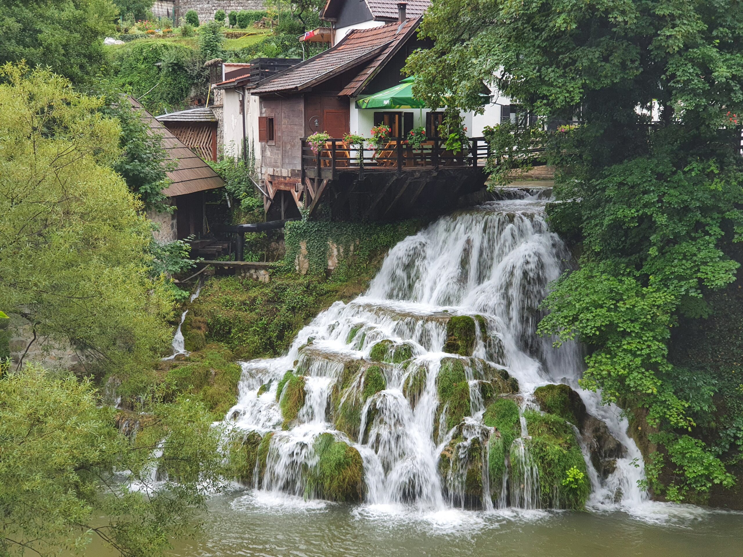 Natural waterfall in Slunj Rastoke garden